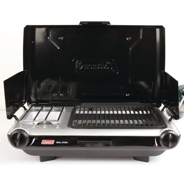Coleman Tabletop 2 in 1 Camping Grill/Stove, 2 Adjustable Burners