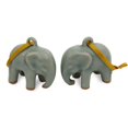 thumbnail image 1 of NOVICA Celadon Ceramic Handing Holiday Ornaments, Light Blue Elephant' (Pair), 1 of 9
