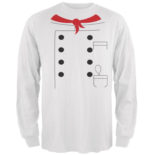 Chef Costume White Adult Long Sleeve T-Shirt