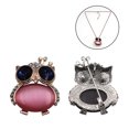 thumbnail image 1 of Broche Épingle Élégante Mode Double Usage Strass Forme de Hibou Pendentif Collier Épingle à Revers Broche Animal avec Chaîne, 1 of 10