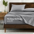 thumbnail image 4 of Bare Home Organic Percale Sheet Set - 300 Thread Count - 100% Organic Cotton - Twin XL, Light Gray, 4 of 7