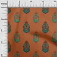 thumbnail image 1 of oneOone Cotton Flex Rust Brown Fabric Floral & Paisley Block Craft Projects Decor Fabric Printed By The Yard 40 Inch Wide, 1 of 1