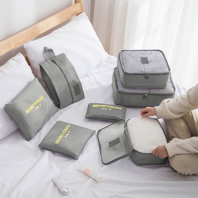BKER Sac de Tri et de Rangement pour Vêtements de Voyage, Portable, Grande Capacité, Classification des Bagages, Sac de Rangement 7 Pcs
