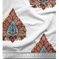 thumbnail image 1 of Soimoi Poly Georgette Fabric Leaves & Floral Block Print Fabric by The Yard 42 Inch Wide, 1 of 3