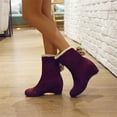 thumbnail image 2 of HBFAGFB Ankle Boots Womens Fashion Ladies Bow Short Boots Plus Velvet Wedge Heel Booties Wine Size 40, 2 of 9