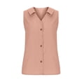 thumbnail image 4 of Yuyuzo Womens Button down Tank Tops V Neck Collared Basic Tees Summer Sleeveless Casual Tunic Tops, 4 of 6