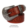 thumbnail image 3 of fastboy Fashionable PU Leather Belt For Gothic Outfits Unique Embossed And Rivet Details Long flower brown 120cm 1Set, 3 of 6