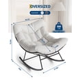 thumbnail image 2 of Outdoor Papasan Rocking Chair, Oversized Rocking Chair with Sturdy Metal Frame, Patio Rattan Egg Rocker for Balcony Backyard Porch Bedroom, 2 of 7
