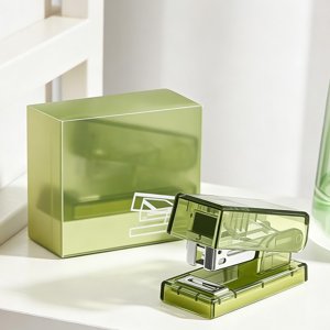 Rewenti Mini Agrafeuse portable transparente avec 1000 Agrafes sans effort Un doigt utiliser petit agrafeur pour le bureau de l'école à la maison