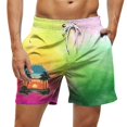 thumbnail image 2 of Kakii Men's Swim Trunks Hawaiian Bathing Mesh Lining Suit Swimsuits Beach Shorts with Pockets, 2 of 7