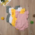 thumbnail image 5 of SUNSIOM Bébé Fille Combinaison Sans Manches Volant Solide Romper Tenue d'Été, 5 of 5