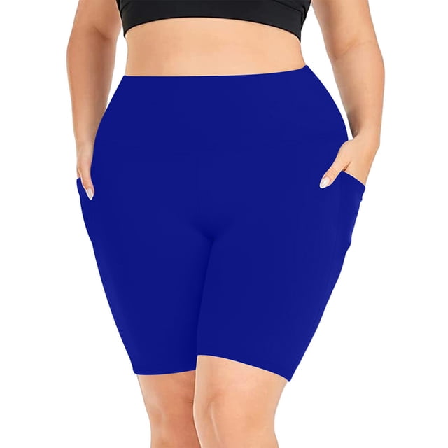 Wlynlyn Plus Size Biker Shorts for Women High Waisted Compression Yoga Tights Quick Dry Workout Shorts