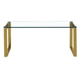 thumbnail image 3 of Gyna Large Coffee Table – Elegant Glass Top with Shiny Gold Legs, Modern Design, 3 of 5