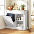 thumbnail image 2 of HOMCOM Tilt Out Trash Cabinet, Kitchen Island with 2 Drawers, White, 2 of 10