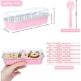 thumbnail image 2 of 100 Pack Mini Loaf Pans with Lids and Spoons Sealing Sticker, 6.8oz Mini Cake Pans for Baking, Disposable Mini Aluminum Foil Loaf Pans, Pink Mini Loaf Baking Pans, Small Cake Containers with Lids, 2 of 7