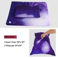 thumbnail image 4 of Unique Bargains Star Colored Sky Moon Night Duvet Cover Fuchsia Starry Pattern 4pcs, 4 of 10