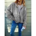 thumbnail image 1 of REDHOTYPE Women's Button Long Sleeve Brushed Jacket Coats with Pockets, 1 of 1