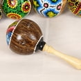 thumbnail image 3 of Maracas en Bois Coquille de Noix de Coco Marteau de Sable avec de Beaux Motifs Instrument de Musique à Percussion Jouets (Livraison Aléatoire), 3 of 7