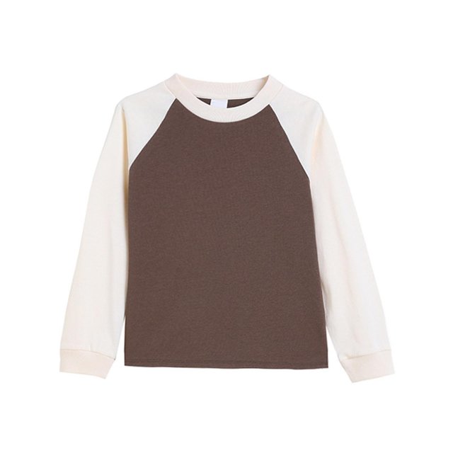 T-shirts à Manches Longues Raglan pour Garçons, Hauts Décontractés à Col Rond pour Enfants, Tenues Quotidiennes