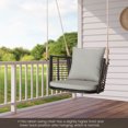 thumbnail image 3 of Costway Patio Hanging Rattan Basket Chair Swing Hammock Chair with Seat Cushion Grey, 3 of 10