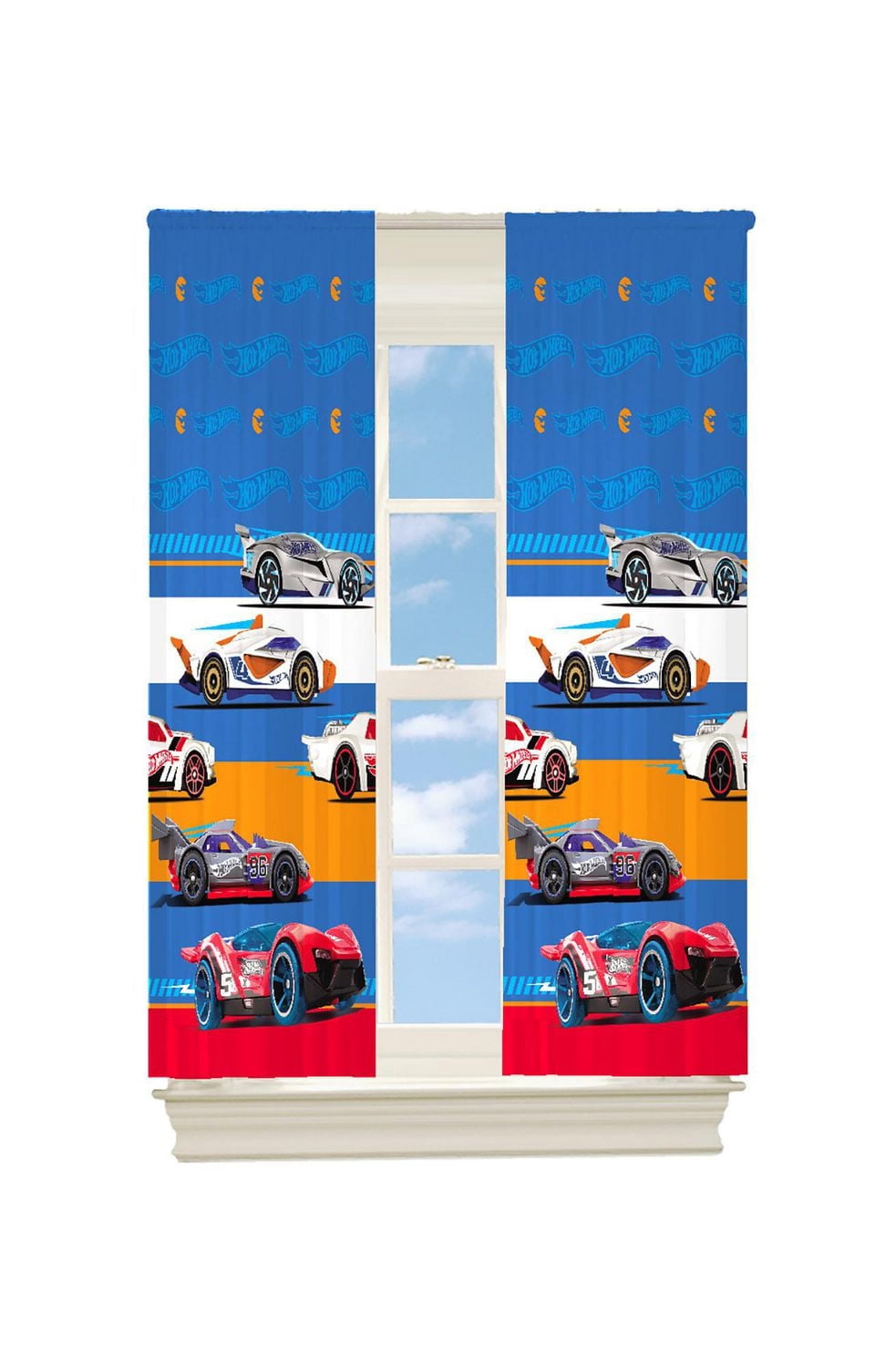 Hot Wheels "Racing Streak" Room Darkening Drapes-pair