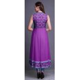thumbnail image 4 of Bimba Robe Anarkali Océan Violet Col Mandarin Sans Manches Kurtis pour Femmes Imprimé Robe Maxi Moyen, 4 of 6