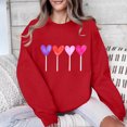 thumbnail image 2 of Penkiiy Chandails en Molleton de la Saint-Valentin Love Heart : Chandails en Molleton de la Saint-Valentin pour Femmes Décontracté Graphique Adorable Pull à Manches Longues L Rouge, 2 of 7