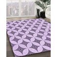 thumbnail image 3 of Ahgly Company Tapis de Zone Rond d'Intérieur Lavable à la Machine, Transitionnel, Fleur Violet Violet, 4 Pieds Rond, 3 of 7