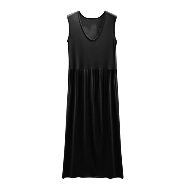 Tqcoqu Jupe d'Intérieur pour Femme à Col Rond, Couleur Unie, avec Coussinet de Poitrine, Ample et Confortable, Grande Taille