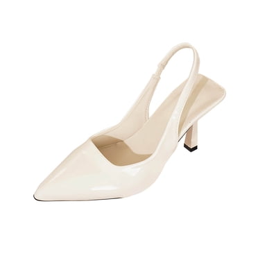 Womens Shoes Casual, Casual Solid Color Pointed Toe Closed Toe Side Elastic Open Back Heels, Women's Heels