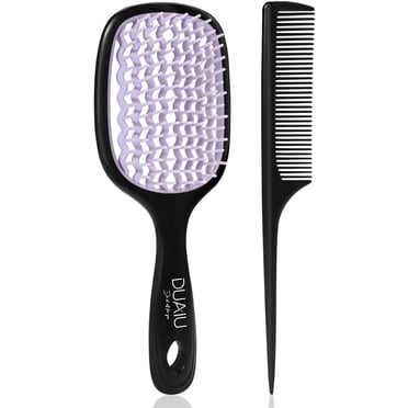 DUAIU Detangler Brush, Paddle Vented Hair Brush Anti-Static No Tangle Knot for Wet Dry Hair, Faster Drying Detangling Hairbrush and Parting Teasing Comb for Women Men