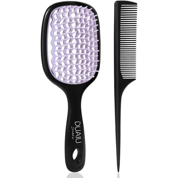DUAIU Brosse Démêlante, Brosse à Cheveux à Palette Ventilée Antistatique Sans Nœud pour Cheveux Mouillés et Secs, Brosse Démêlante à Séchage Plus Rapide et Peigne Taquinant pour Femmes et Hommes