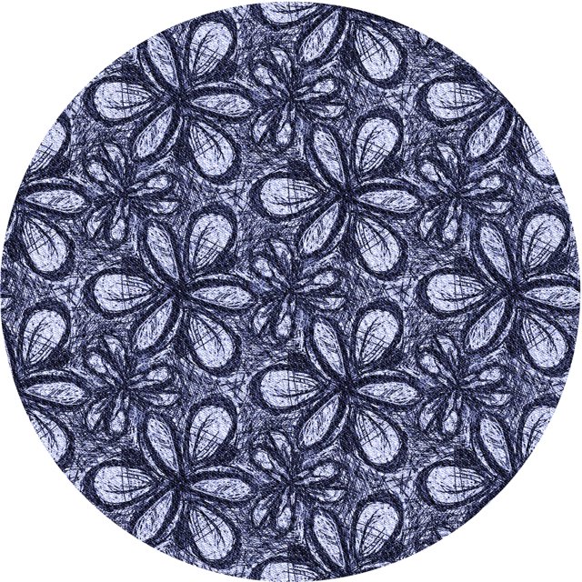 Ahgly Tapis Rond Lavable en Machine Intérieur Transitionnel Bleu Minuit, 4 Pieds Rond