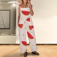 thumbnail image 2 of EQWLJWE Combinaison Sans Manches Imprimée pour Femme Grande Taille, Décontractée, Longue, Noire, 1 Unité, 2 of 8