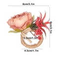 thumbnail image 3 of Aodebiao Set of 2 Napkin Rings Red Rose Napkin Rings Handicraft Flower Pink Flower Napkin Holder Wedding Napkin Holder Table Decoration for Mother Day Party, 3 of 6
