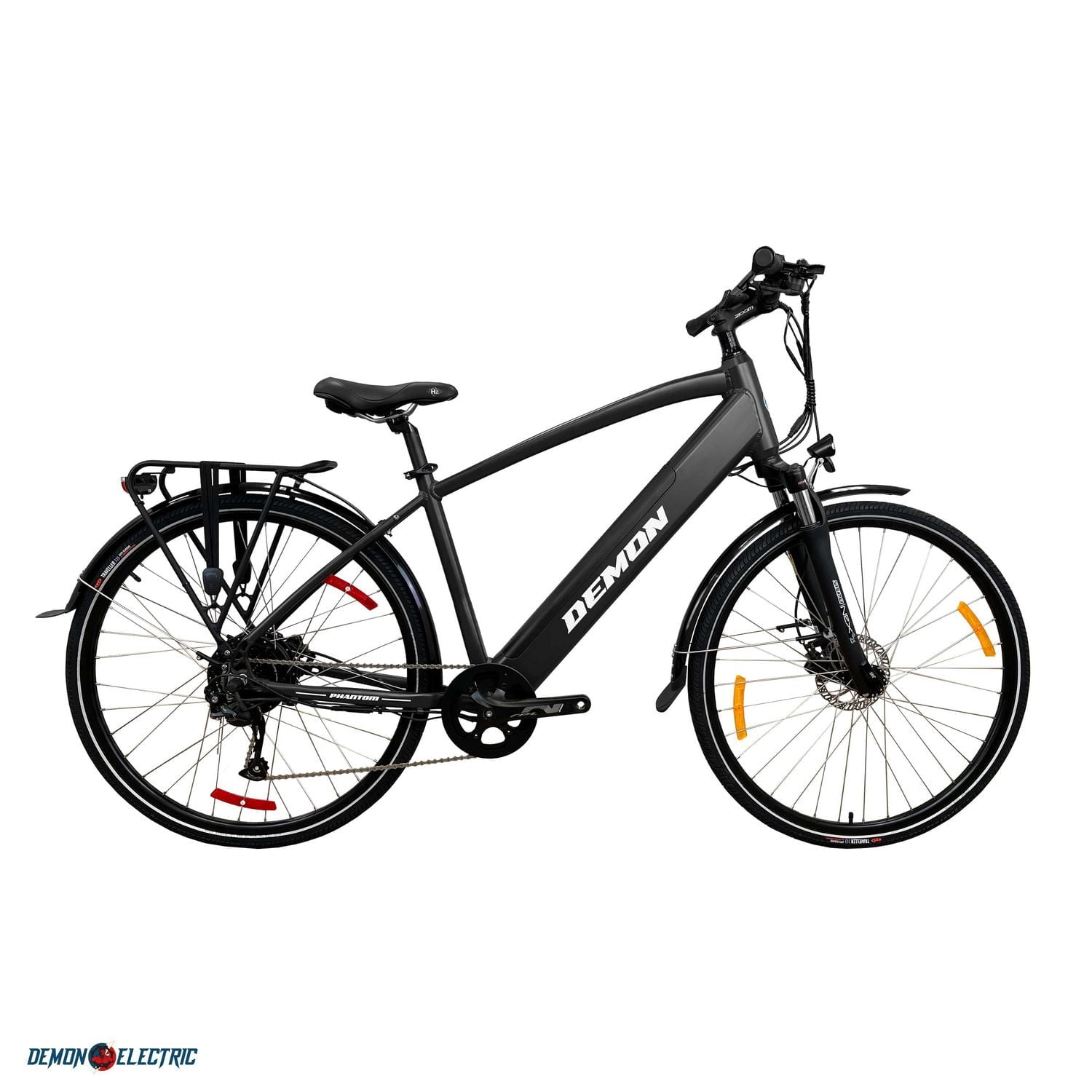 Demon Electric 27.5" Electric Bike, 350W 48V Motor Commuter eBike for Adults, 32 km/h Electric Bicycle, Shimano 9-Speed City E-Bike, Black