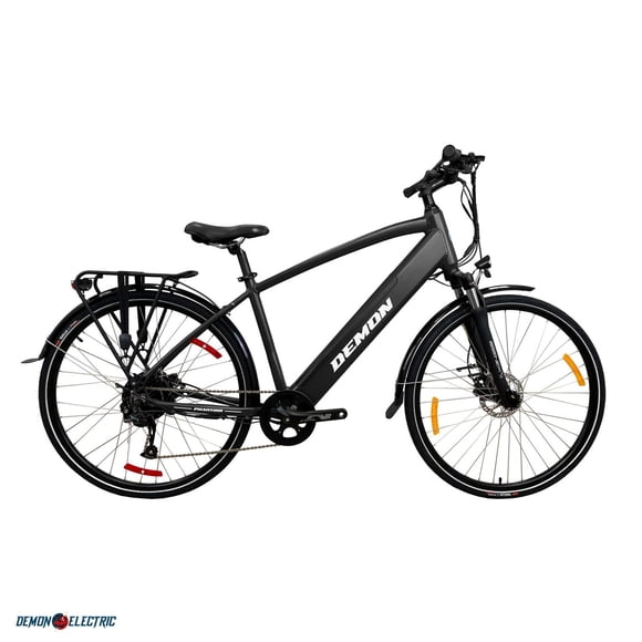 Demon Electric Vélo électrique de 27,5 pouces, moteur de 350 W 48V, vélo électrique pour les adultes, 32 km/h, vélo électrique de ville Shimano 9 vitesses, Noir
