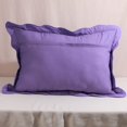 thumbnail image 5 of 2-Piece Embroidered Cotton Quilted Bed Pillow Shams Rustic Solid Color Soft Decorative Pillow Cases Set (Purple,20"x28"), 5 of 5