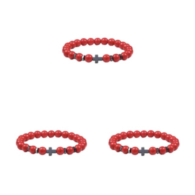 maskred Cadeaux Bracelets Unisexes avec Perles Exquises pour des Cadeaux Réfléchis Pin Coréen Exquis 3Set