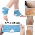 thumbnail image 3 of 1 Paire d'Humidité Talon Chaussettes Gel Chaussette Douleur Coussin Gel Chaussette Protection Talon Manchon Hydratant Talon Douleur Coussin Cheville Chaussette, 3 of 6