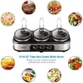 thumbnail image 5 of Heynemo Triple Slow Cooker 3x1.5 QT Stainless Steel Buffet Server, 5 of 5