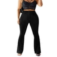 thumbnail image 1 of Women‘s Bootcut Yoga Pants Tummy Control Workout Bootleg Velvet Lounge Active Trouser Sweatpants, 1 of 5