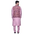 thumbnail image 3 of Atasi Solid Kurta Pajama & Printed Nehru Jacket Set for Mens Party Wear, 3 of 3