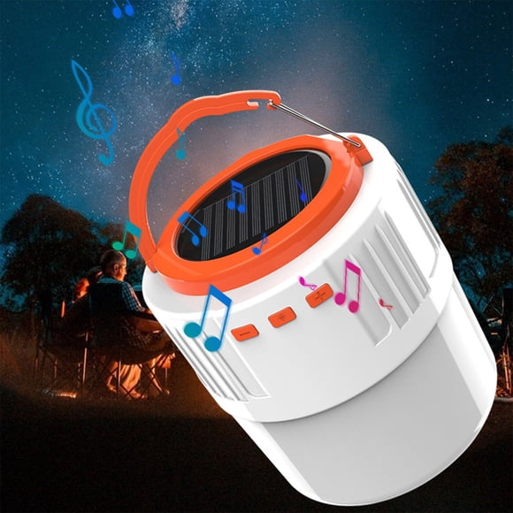 EGNMCR Solar Bluetooth Audio Camping Lights 42 LED Bulbs Mobile Outdoor Lighting Lights USB Charging Remote Control Audio, Gift