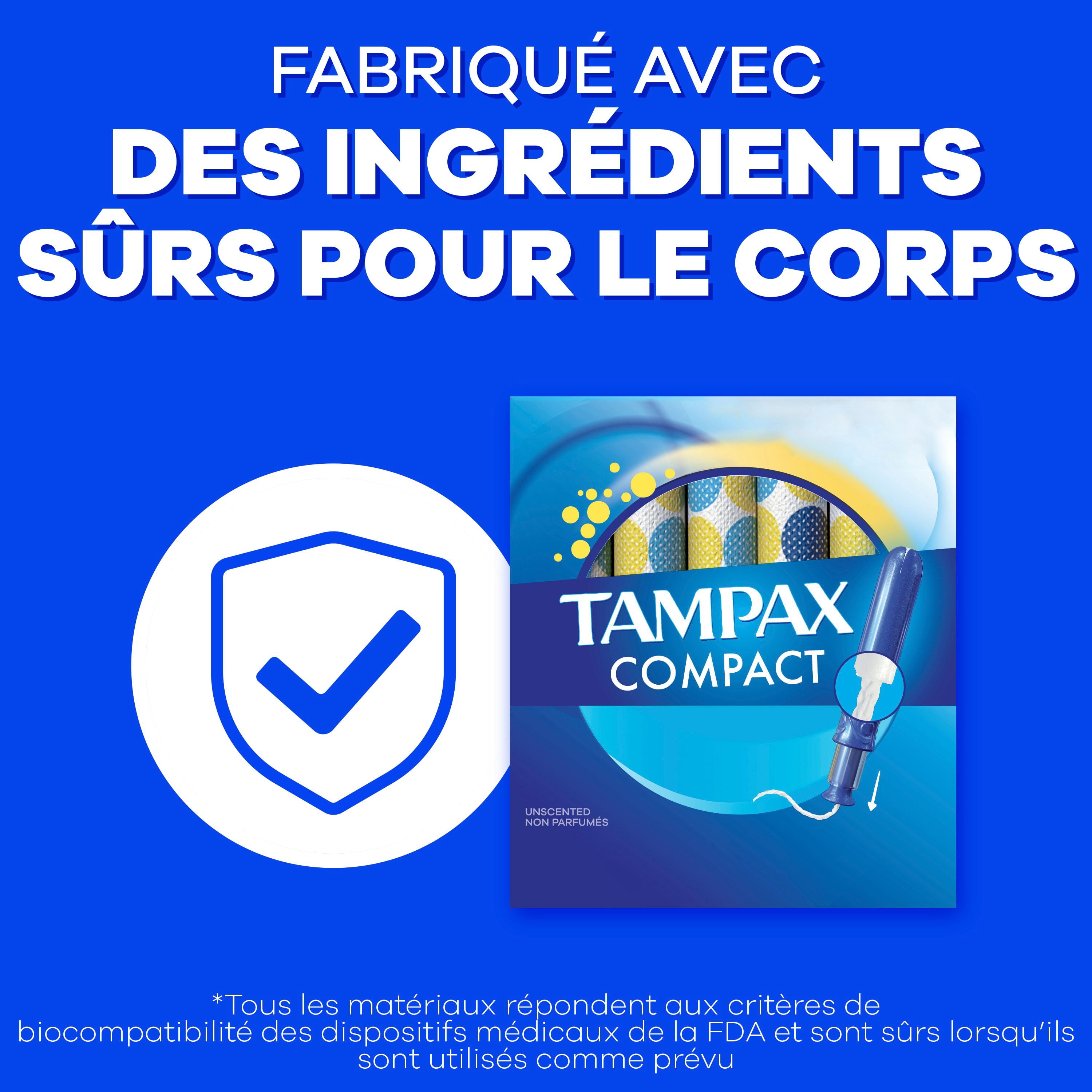 Tampax Tampons Pearl Compacts, avec Tresse LeakGuard & Applicateur Extensible, Absorption Super, Applicateur Extensible Compact, Non Parfumés