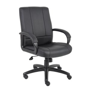 Boss Office Products Mid-Back Caressoft Exécutif de vinyle Office Chaise en noir