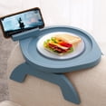 thumbnail image 1 of Couch Arm Tray Bamboo Sofa Clip on Side Table Foldable Couch Armrest Table with 掳 Phone Holder Food Trays for Eating/Drinks/Snacks/Remote, 1 of 7