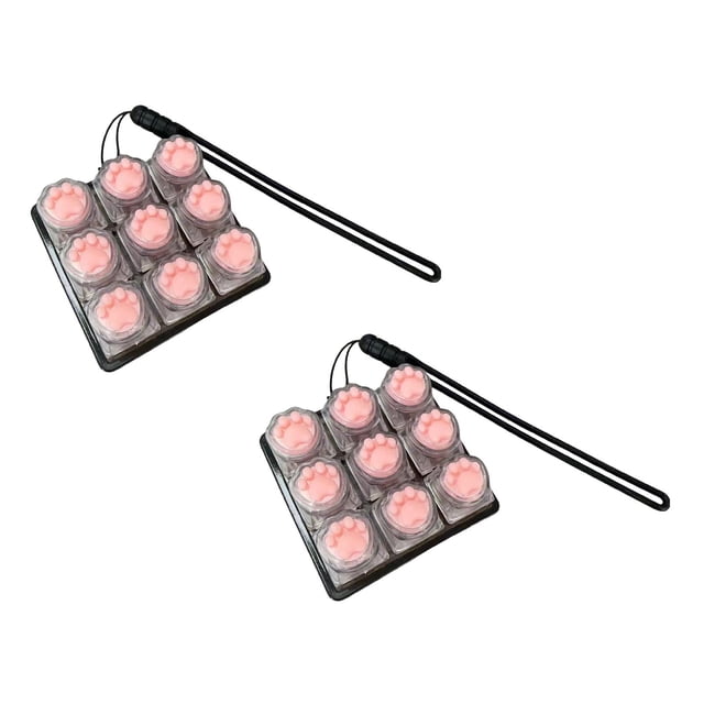 LAMDAWE 2PCS Cute Catpaw ClickyKeyboard FidgetToy Keychain,Light Up and No Light Keyboard Toys Novelty Stress Reliefing SensoryToys Anxiety Keyboard Keychain Gift forOffice School Travel