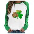 thumbnail image 1 of CEHVOM T-Shirt Décontracté pour Femmes, Printemps, Patchwork, Imprimé de Noël, Manches Longues, Col Rond, Liquidation, 1 of 5