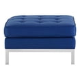 thumbnail image 4 of Modway Loft Tufted Button Faux Leather Upholstered Square Ottoman in Silver Navy, 4 of 4
